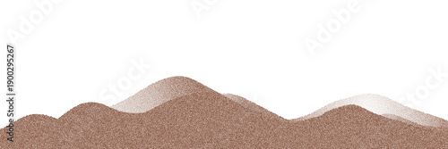  Particles of earth and dust. Brown sand texture.Top view of the cake.