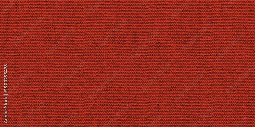 Fototapeta premium Red fabric cloth seamless background texture. Dark red color fine canvas textile material.