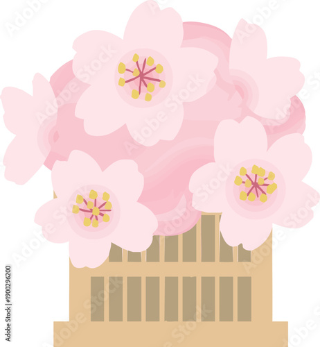 雛祭り 雛飾りの小物 和風ベクターイラスト