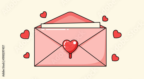 Pink Envelope with Heart Shaped Seal.