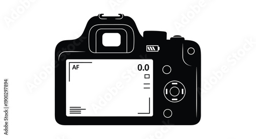 Black digital slr camera design a striking graphic silhouette