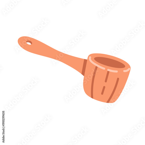 A classic wooden scoop for pouring water over hot rocks. Minimalist design that highlights essential spa equipment
