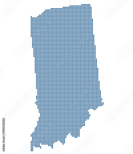Indiana Blue Dotted Map for AI Data Center Hubs and Jeffersonville Tech Infrastructure. Indiana state dotted map.