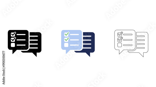 set of colorful speech bubbles showing pros and cons for decision making and voting. The bubbles are designed to represe