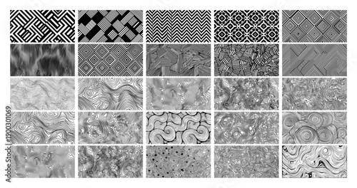 Large collection of wavy lines and geometric background textures vector set