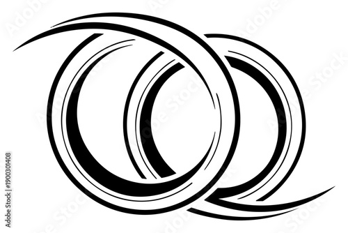 Interlocking wedding rings symbol isolated on white background