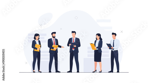 Business Team Meeting: Diverse Professionals Collaborating on Strategy