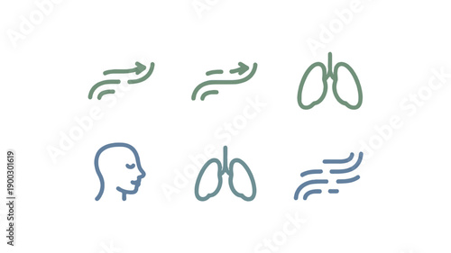 Breathe of fresh air, illustration of the lung and head. 