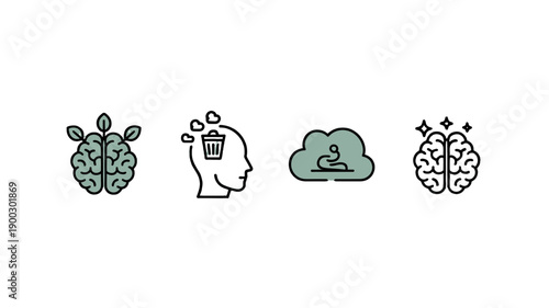 Creative thinking and mental health concepts illustration.