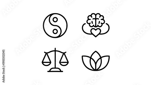 A collection of zen-inspired line art.