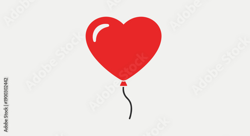 Red Heart Shaped Balloon Inflated.