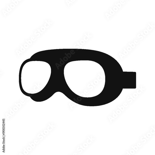 Aviation Goggles Silhouette: A minimalist, high-contrast depiction of vintage aviation goggles, evoking a sense of adventure, exploration and the spirit of flight.