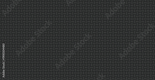 Seamless black woven plastic mesh texture pattern for carbon fiber look and durable synthetic material background