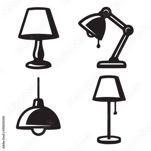 vector set of lamps