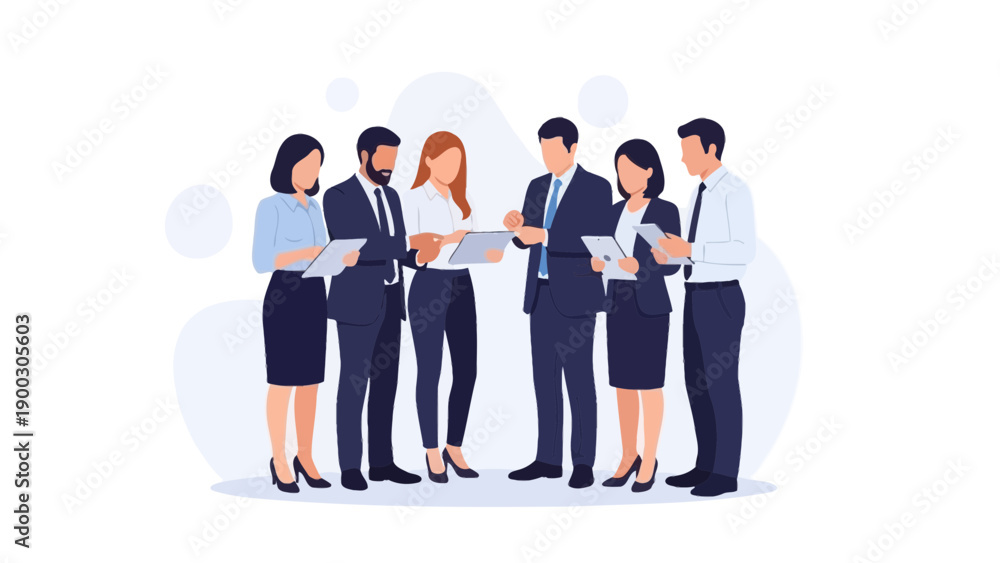 Obraz premium Diverse business team collaborating on a project, discussing ideas, planning strategy