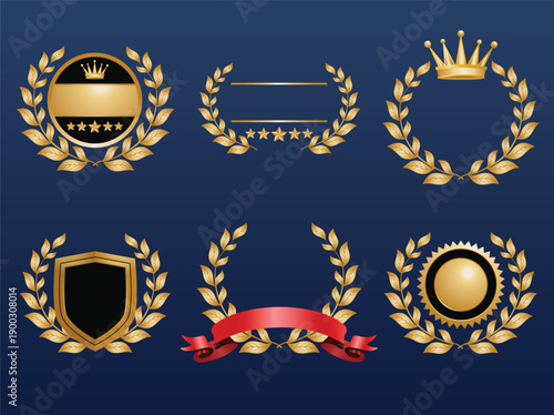 illustration of a  number one champ blank banner on isolated white  background