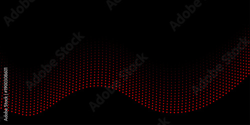 Digital art illustration of an abstract dark red background featuring a creative halftone dot pattern and circular vector shapes for a modern textured wallpaper design