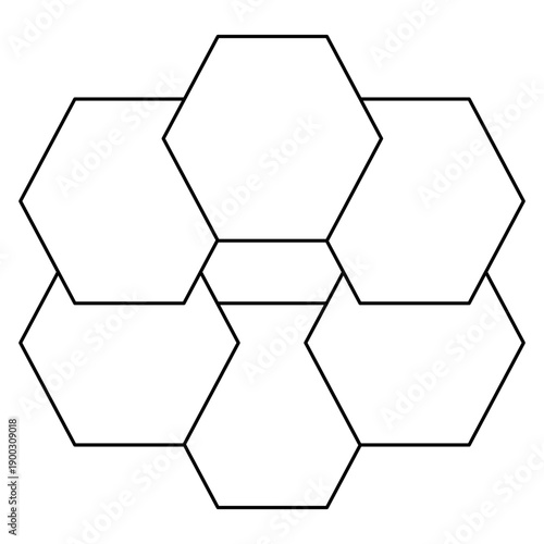 Hexagonal Geometric Pattern Outline Vector Illustration