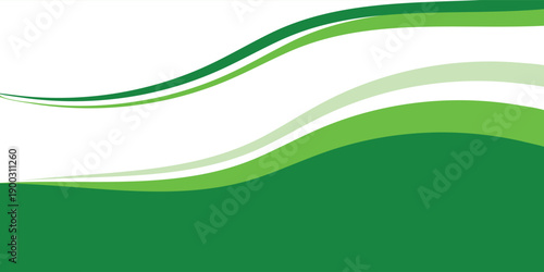 Abstract White and Green wave wide background banner vector