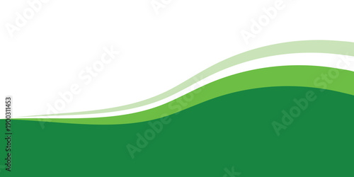 Abstract White and Green wave wide background banner vector
