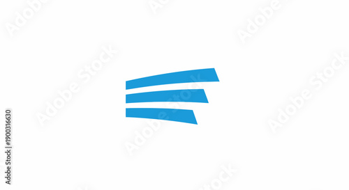 A stylized blue logo on white background.