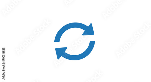 Dynamic Blue Refresh or Reload Arrows Icon for Update and Synchronization on isolated white background.
