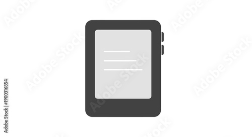 E-reader Tablet Digital Book Icon on Isolated White Background