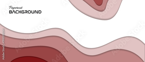 Minimal Template in Red Paper Cut Style for Creative Banner and Web Background