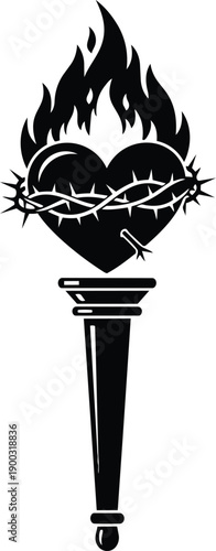 Olympic torch with blue flames and laurel wreath vector illustration flat design icon