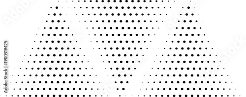 Dot halftone triangle. Geometric shapes element