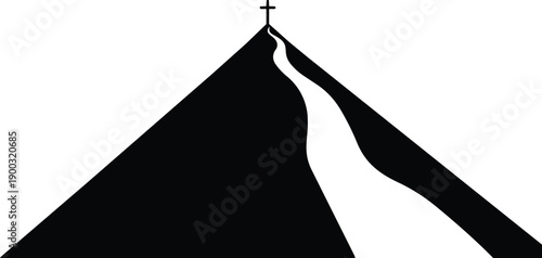 Hand holding broken triangle shape failure concept flat design vector illustration isolated on white background