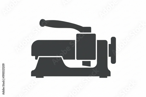 Vintage Meat Grinder: A classic meat grinder, rendered in a simple monochrome style, embodies the essence of traditional food preparation.