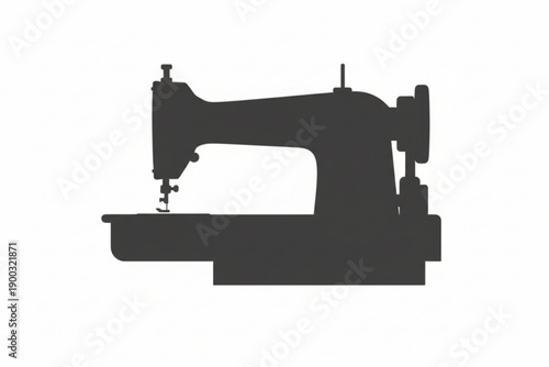 Silhouette of a Sewing Machine: A stark silhouette of a vintage sewing machine, a symbol of craftsmanship, innovation, and creative work.