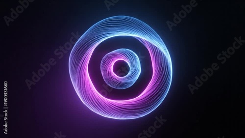 Abstract glowing rings on dark background for creative visuals