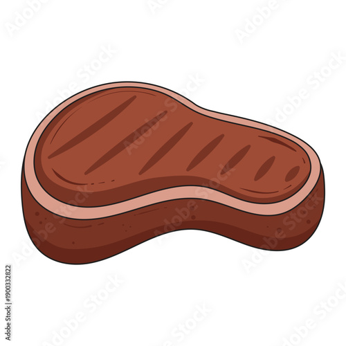 Beef meat flat design cartoon illustration