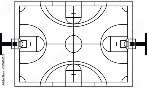 Detailed overhead schematic diagram illustrates the layout and markings of a standard professional.