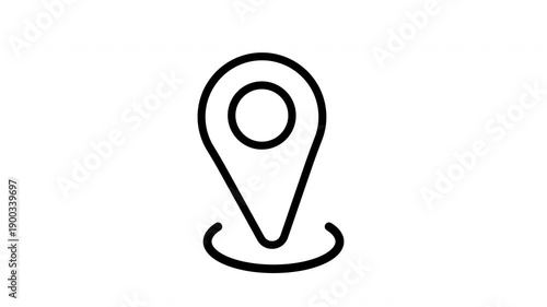 Minimalistic design of a location pin marker. Perfect for travel websites, maps, and navigation apps. Ideal for locationbased businesses.