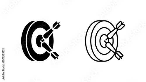 Target Dirt Arrow Hit Icon Outline Glyph Style Accuracy Concept