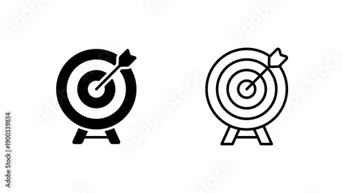 Archery Target Icon Outline Glyph Style Sport Accuracy Concept