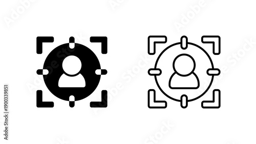Audience Target Icon Outline Glyph Style Marketing Focus