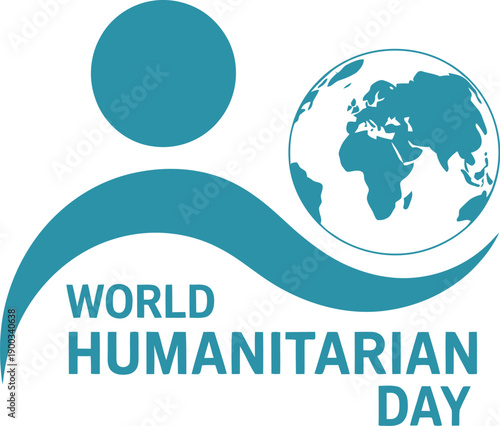 World Humanitarian Day Vector Illustration with Globe and Abstract Human Figure