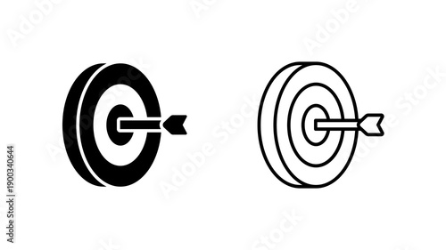 Target Arrow Icon Outline Glyph Style Aim Goal Concept