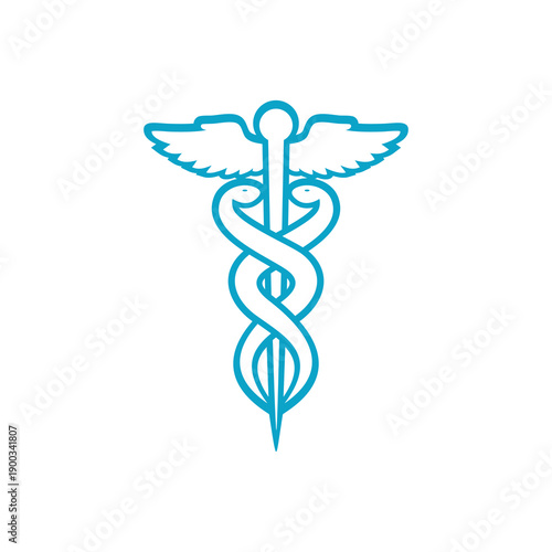 Caduceus Medical Symbol with Wings.