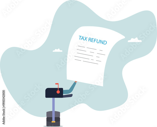 Tax refund or rebate credit.business concept.about a man and his life.