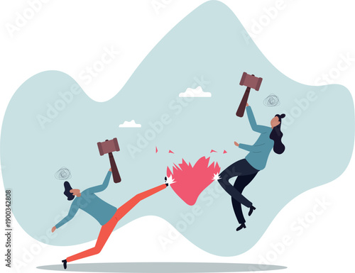 Marriage difficulties problem, divorce or violence or painful in broken relationship couple.about a man and his life.