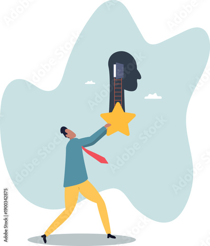 Brand recognition, marketing idea to launch ads and advertising, commercial trademark or brand loyalty,about a man and his life.