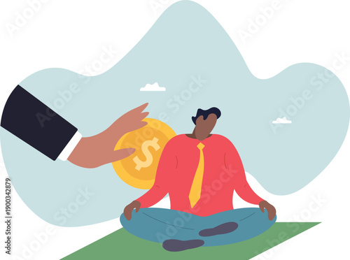 Bonus or salary for an employee who is burned out at work, the concept of motivation.