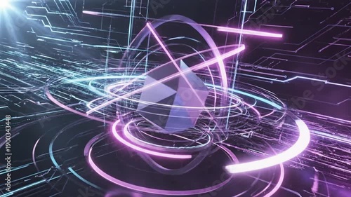 Abstract geometric animation futuristic design and digital concept