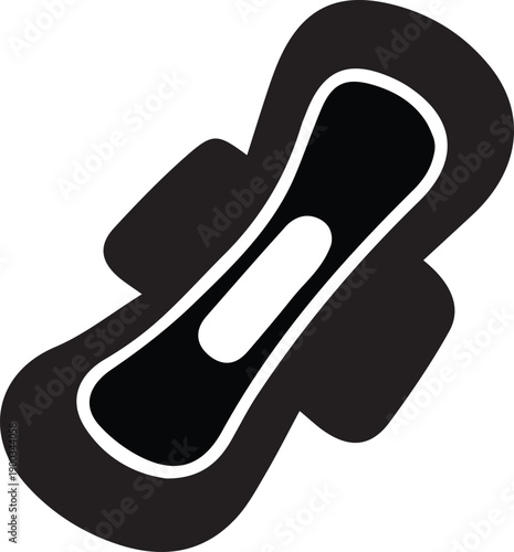 Sanitary Pad Hygiene Icon Silhouette.