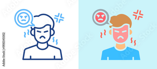 Emotional Expression line color icon